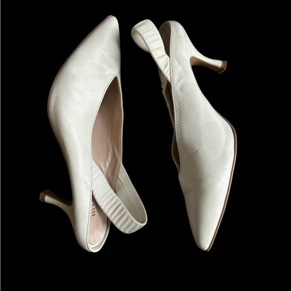 Minelli Shoes - Minelli White Leather Slingback Heels